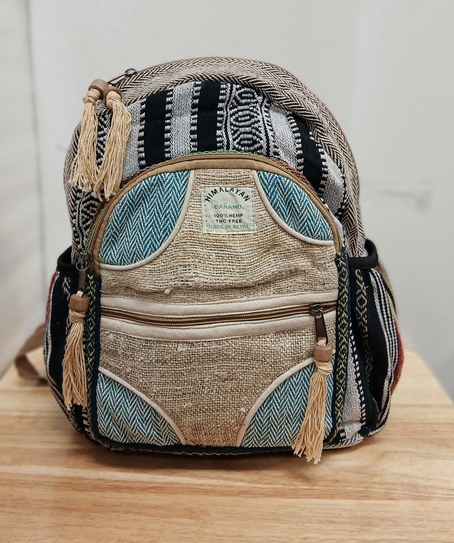Medium Hemp Backpack- Rainbow Nomad