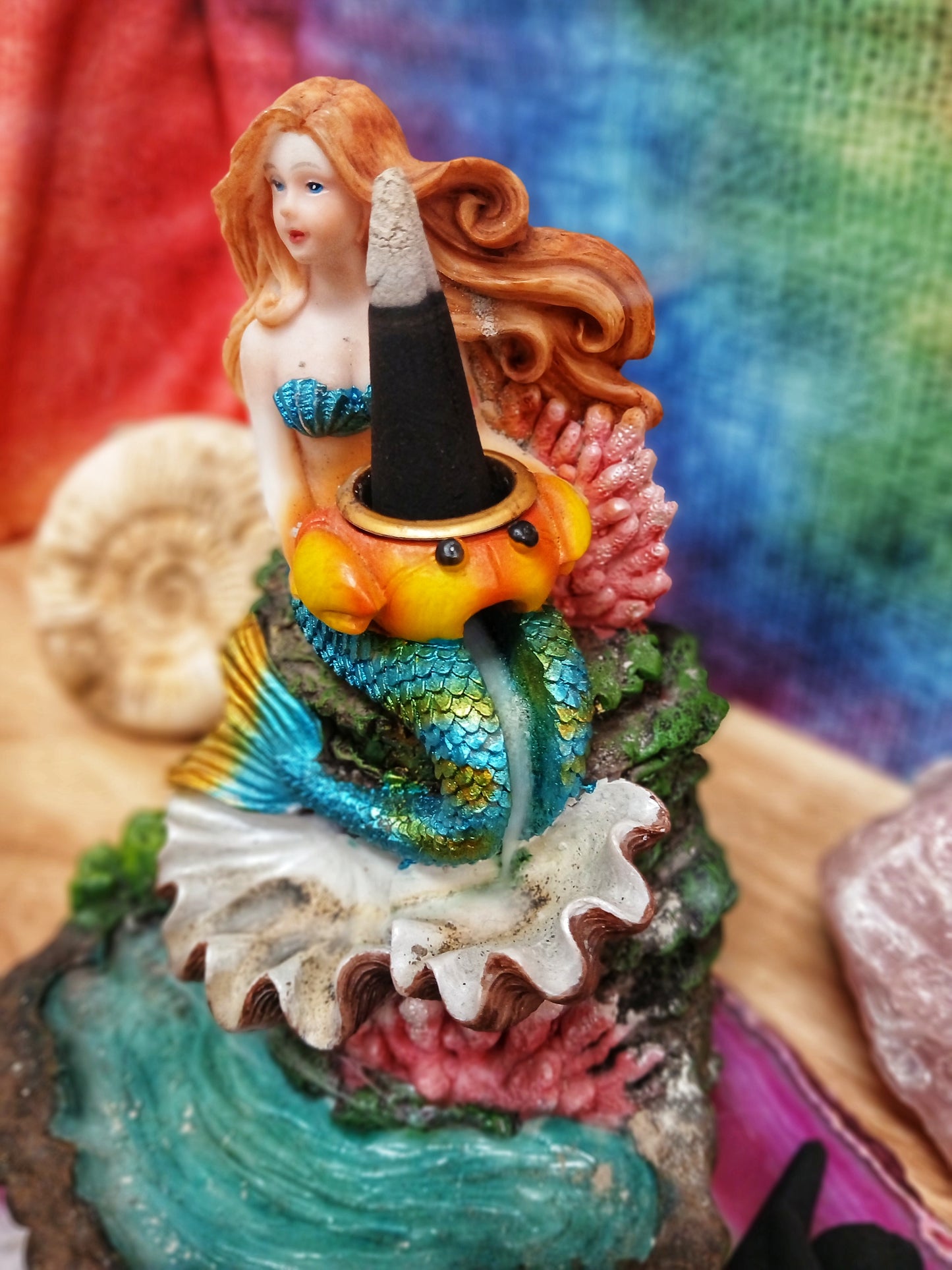 Fujima Mermaid Backflow Incense Burner - Ocean Serenity