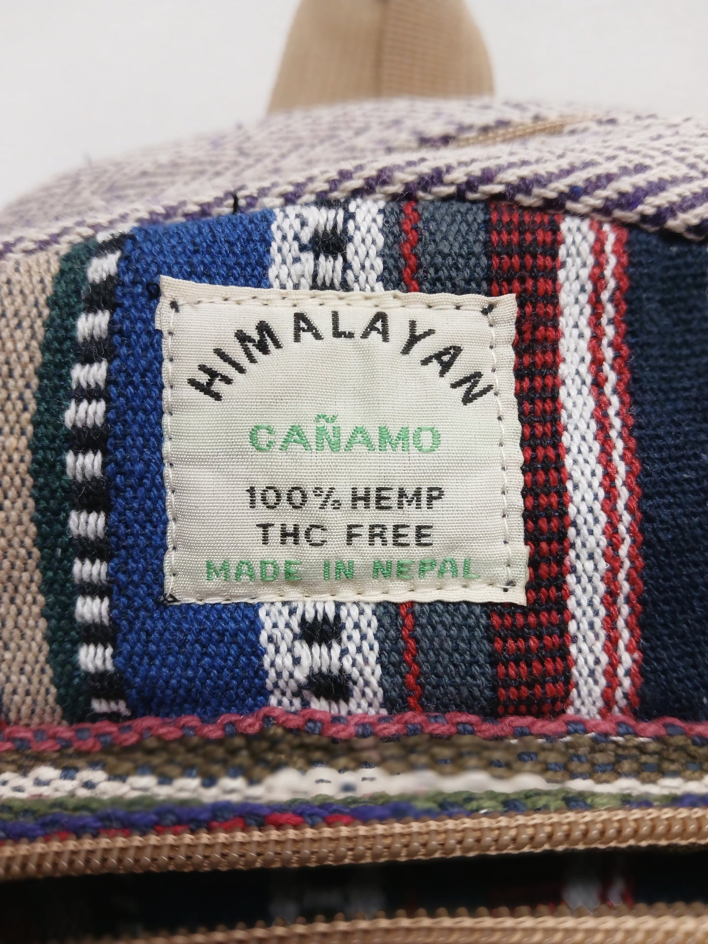 Medium Hemp Backpack- Sage Sunbeam