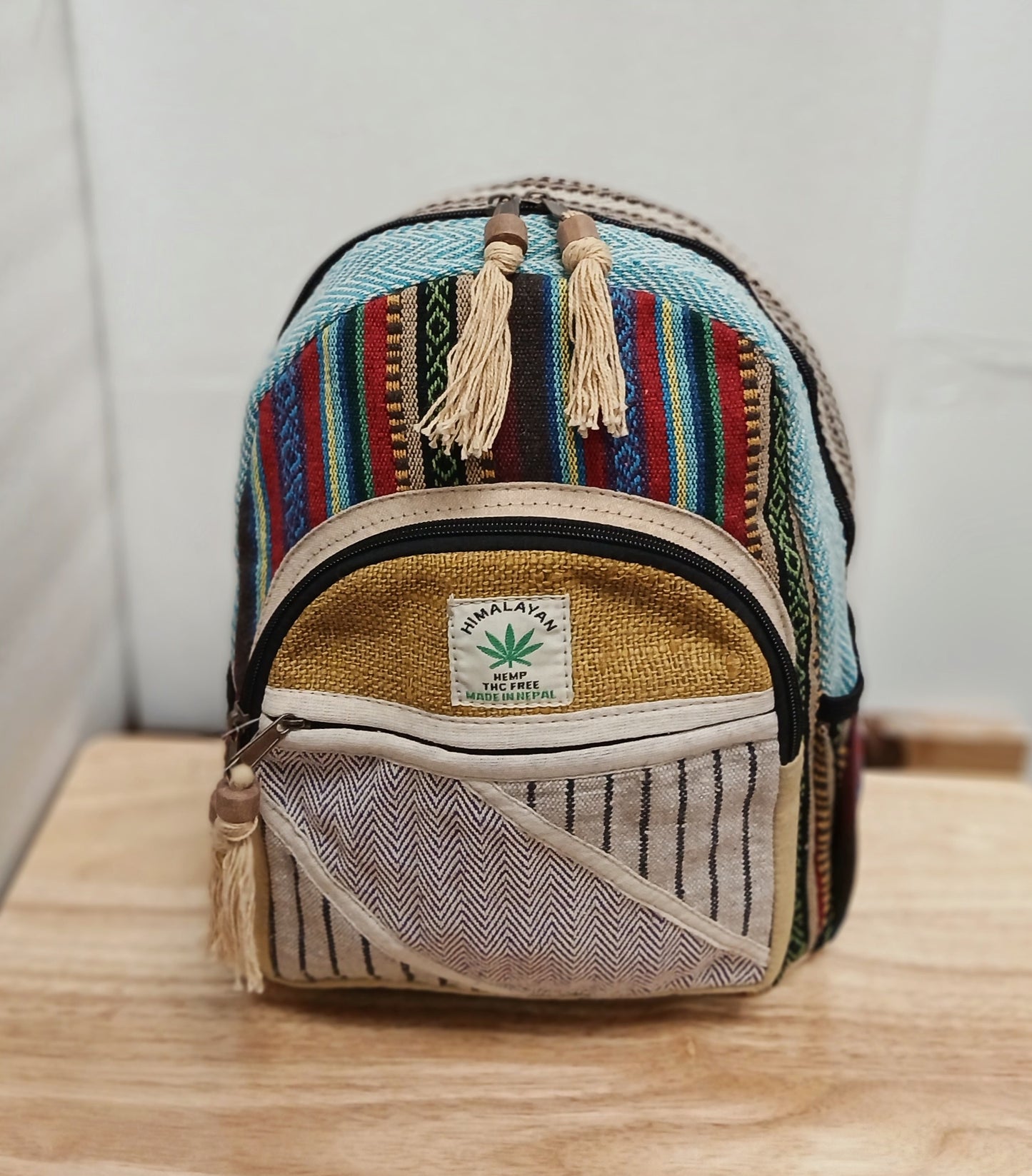 Medium Hemp Backpack- Golden Horizon