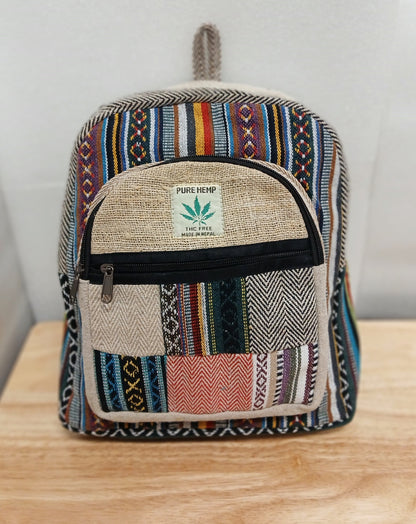 Medium Hemp Backpack- Blue Agave