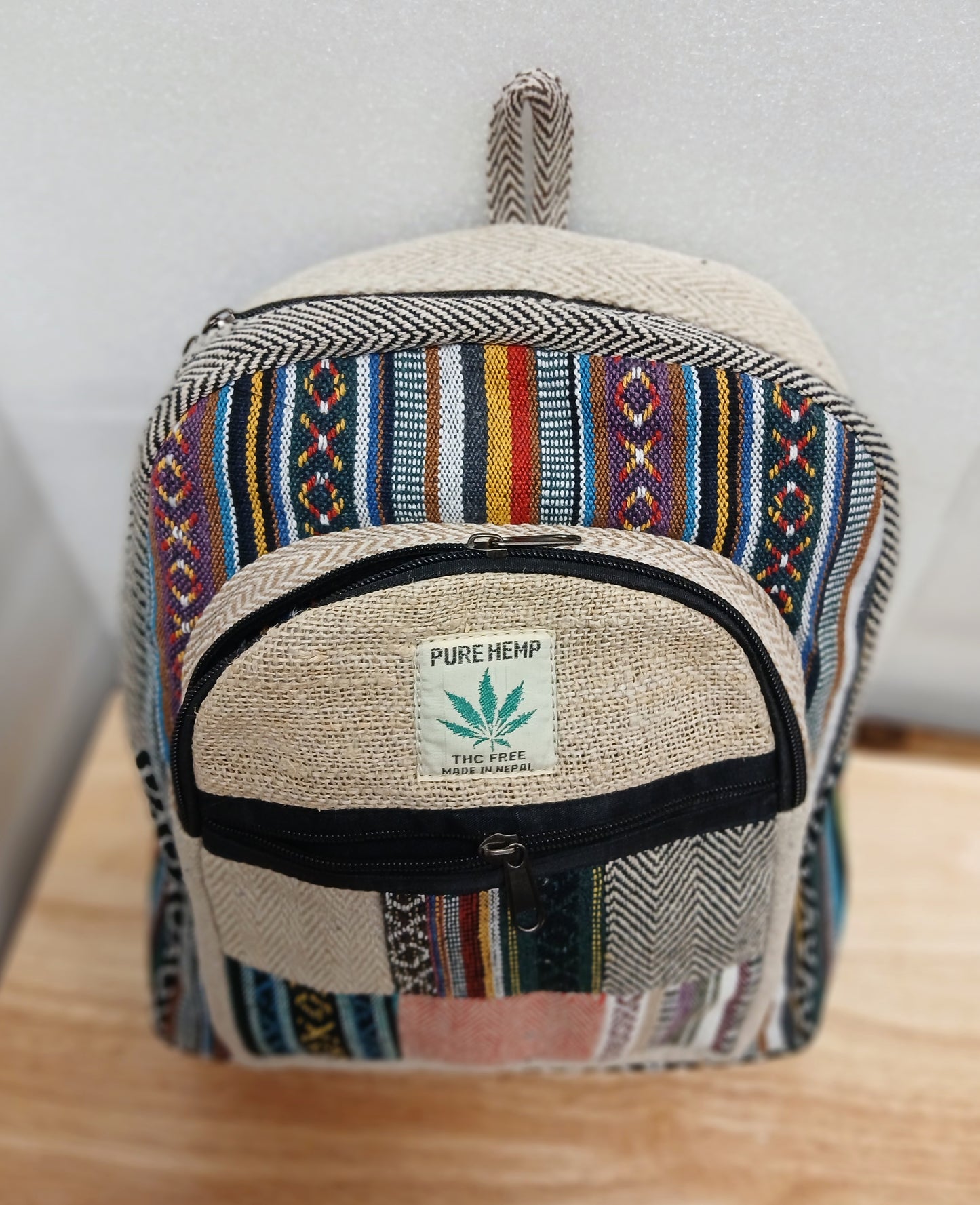 Medium Hemp Backpack- Blue Agave