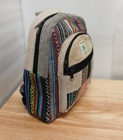 Medium Hemp Backpack- Blue Agave