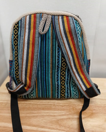 Medium Hemp Backpack- Blue Agave