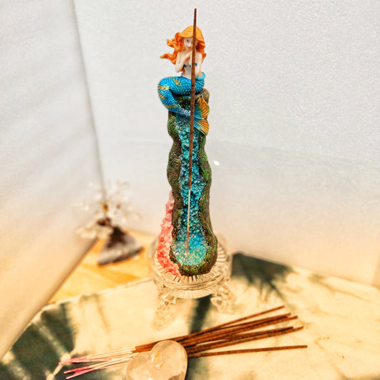 Fujima Galaxy Mermaid Incense Burner - Tall Tower Style